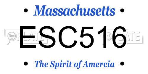 ESC516 Massachusetts License Plate