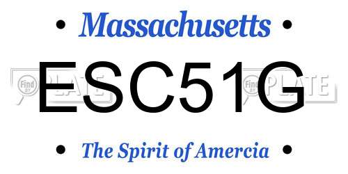 ESC51G Massachusetts License Plate