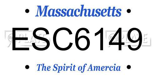 ESC6149 Massachusetts License Plate