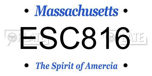 ESC816 Massachusetts License Plate