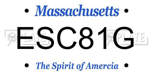 ESC81G Massachusetts License Plate