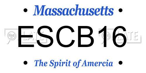 ESCB16 Massachusetts License Plate