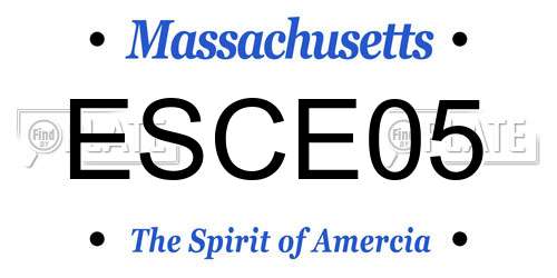 ESCE05 Massachusetts License Plate