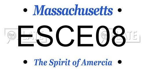 ESCE08 Massachusetts License Plate