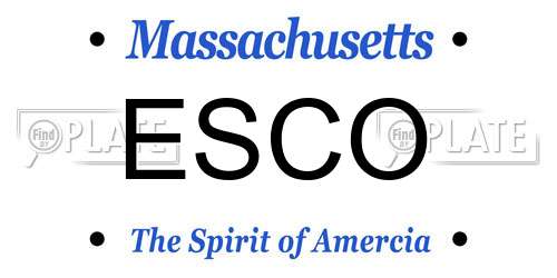 ESCO Massachusetts License Plate