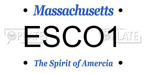 ESCO1 Massachusetts License Plate