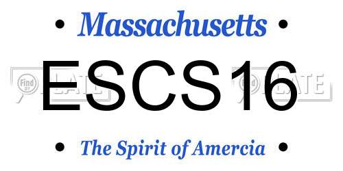 ESCS16 Massachusetts License Plate