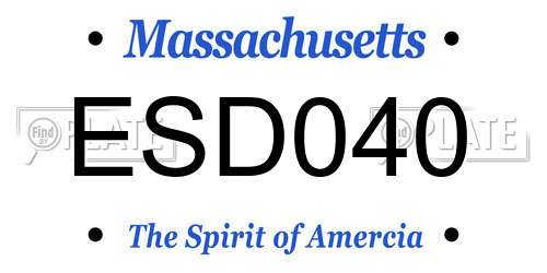 ESD040 Massachusetts License Plate