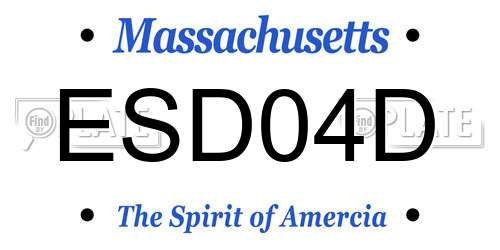 ESD04D Massachusetts License Plate