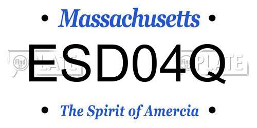 ESD04Q Massachusetts License Plate