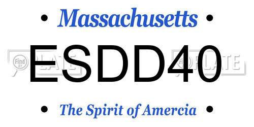 ESDD40 Massachusetts License Plate