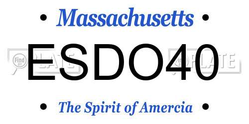 ESDO40 Massachusetts License Plate