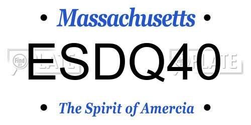 ESDQ40 Massachusetts License Plate