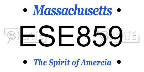 ESE859 Massachusetts License Plate