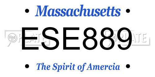 ESE889 Massachusetts License Plate