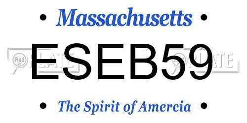 ESEB59 Massachusetts License Plate
