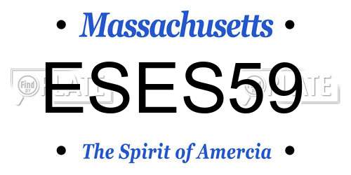 ESES59 Massachusetts License Plate