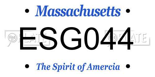 ESG044 Massachusetts License Plate