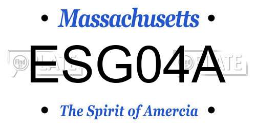 ESG04A Massachusetts License Plate