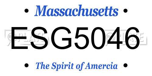 ESG5046 Massachusetts License Plate