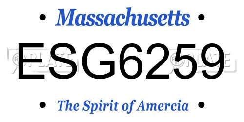 ESG6259 Massachusetts License Plate