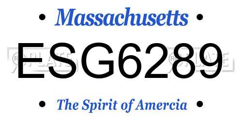 ESG6289 Massachusetts License Plate