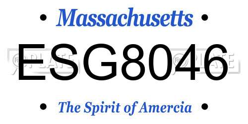 ESG8046 Massachusetts License Plate