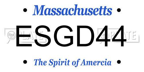 ESGD44 Massachusetts License Plate