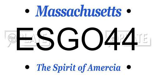 ESGO44 Massachusetts License Plate