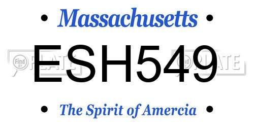 ESH549 Massachusetts License Plate