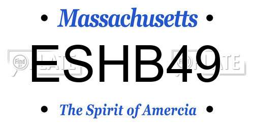 ESHB49 Massachusetts License Plate