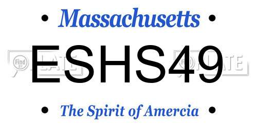 ESHS49 Massachusetts License Plate