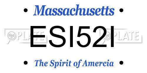 ESI52I Massachusetts License Plate