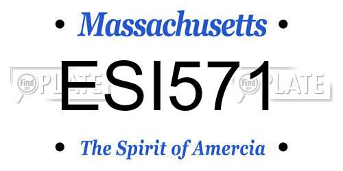 ESI571 Massachusetts License Plate