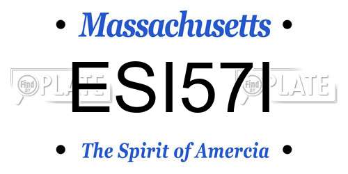 ESI57I Massachusetts License Plate