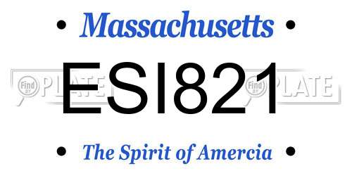 ESI821 Massachusetts License Plate