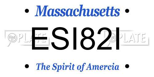 ESI82I Massachusetts License Plate