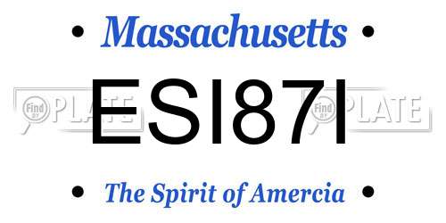ESI87I Massachusetts License Plate