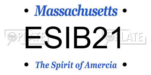 ESIB21 Massachusetts License Plate