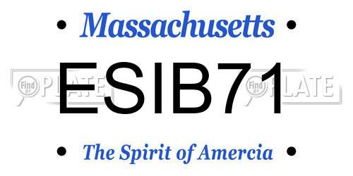 ESIB71 Massachusetts License Plate