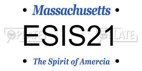 ESIS21 Massachusetts License Plate