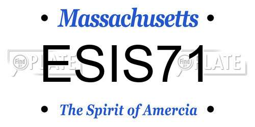 ESIS71 Massachusetts License Plate