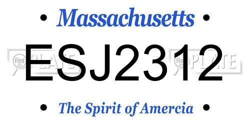 ESJ2312 Massachusetts License Plate