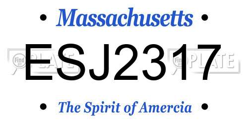 ESJ2317 Massachusetts License Plate