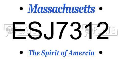 ESJ7312 Massachusetts License Plate