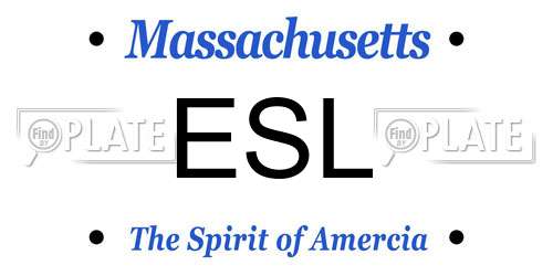 ESL Massachusetts License Plate