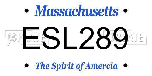 ESL289 Massachusetts License Plate