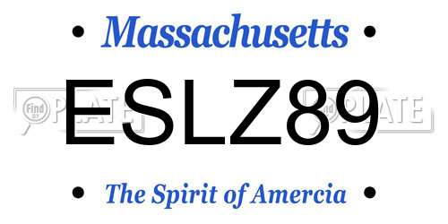 ESLZ89 Massachusetts License Plate