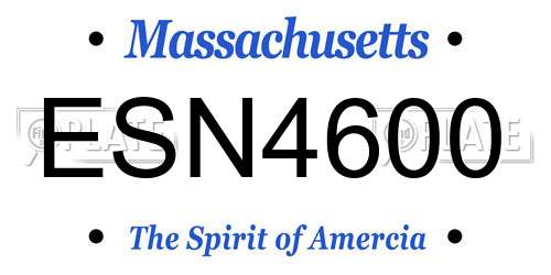 ESN4600 Massachusetts License Plate