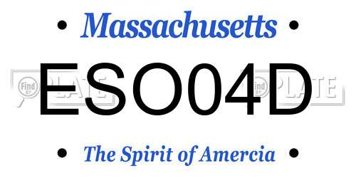 ESO04D Massachusetts License Plate